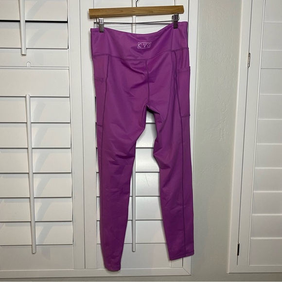 CVG Pink/Purple Athletic Leggings women’s XL Squat Approved side pockets EUC - Picture 2 of 6